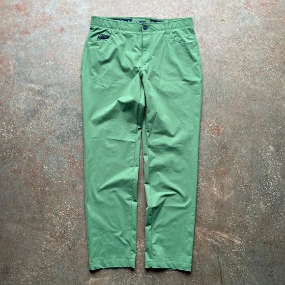 William Murray Golf Pants Men Straight Fit Green Plaid Pocket Detail Size 38 - Picture 2 of 7